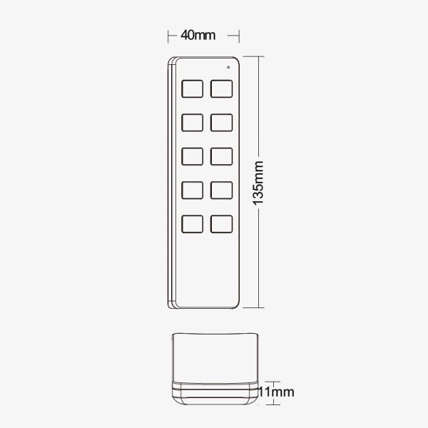 R1 RF daljinski upravljač za jednobojne LED trake – 1 zona R1 RF daljinski upravljač za jednobojne LED trake – 1 zona