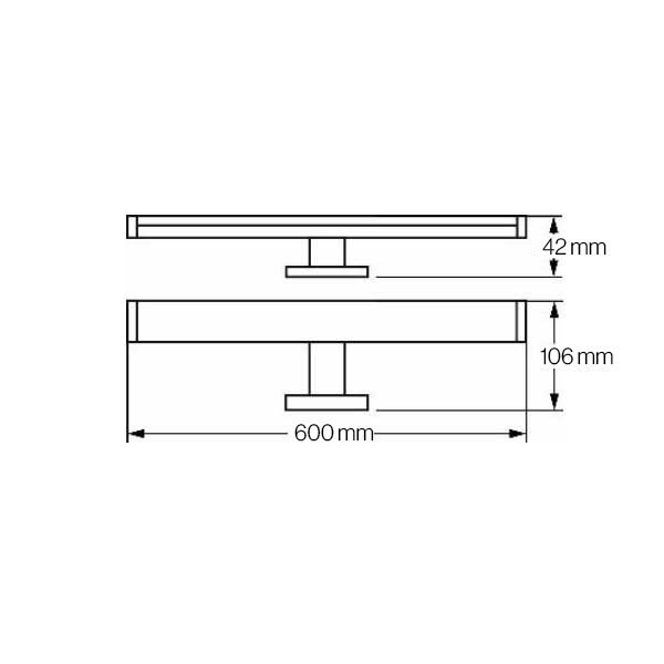 REDAL KUPAONSKA LED SVJETILJKA 12W 4000K 600x106x42 IP44 960 Lm