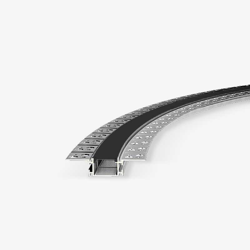 Savitljivi ugradbeni aluminijski profil za LED traku crni difuzor - Knauf ugradnja