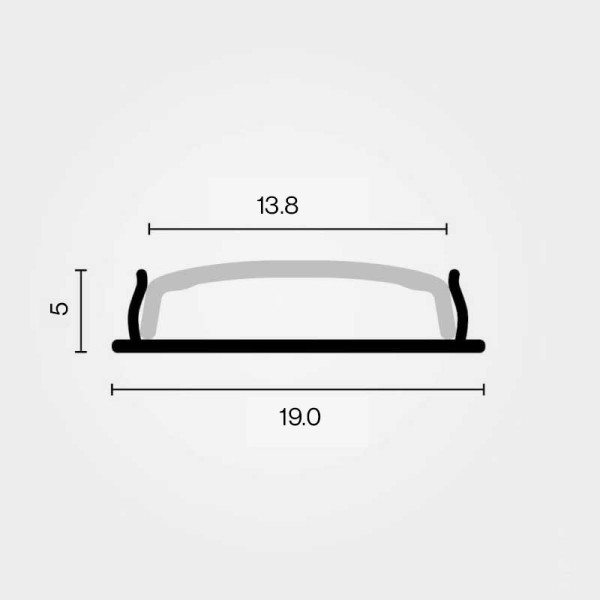 Savitljivi nadgradni aluminijski profil opalno bijeli difuzor 13.8x19.0 mm