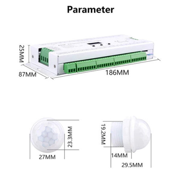 Senzori pokreta i kontroler za stepenice / LED traka 5-24V DC 32 kanala