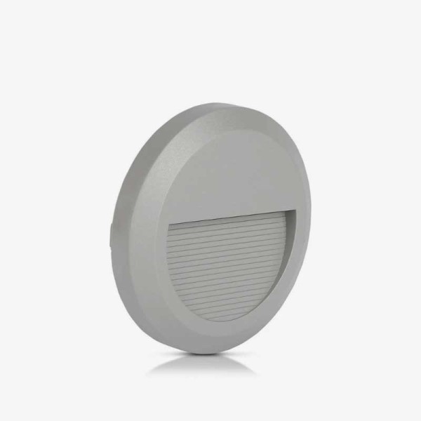 Siva zidna okrugla nadgradna svjetiljka 2W 80 lm IP65 WL7507 - iDEAL LED | Led žarulje - LED rasvjeta iDEAL LED | Led žarulje - LED rasvjeta Siva zidna okrugla nadgradna svjetiljka 2W 80 lm IP65