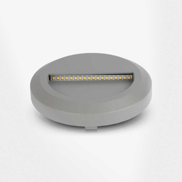 Siva zidna okrugla nadgradna svjetiljka 2W 80 lm IP65 WL7507 - iDEAL LED | Led žarulje - LED rasvjeta iDEAL LED | Led žarulje - LED rasvjeta Siva zidna okrugla nadgradna svjetiljka 2W 80 lm IP65