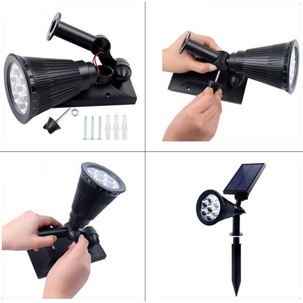 Solarni LED reflektor na šiljku 1.5W 70 lm IP65
