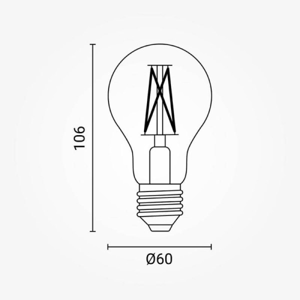 Staklena Filament LED žarulja E27 5W 600 lm A60