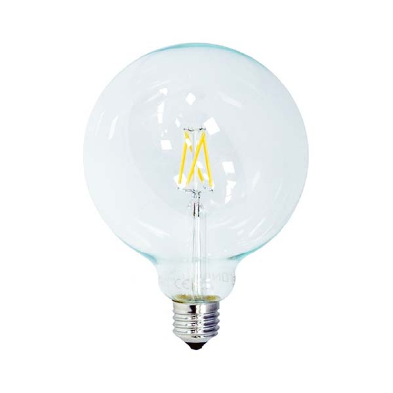 Staklena filament LED žarulja E27 6.5W G125 810 lm
