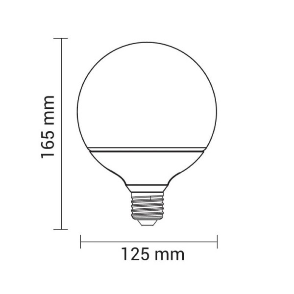 Staklena filament LED žarulja E27 6.5W G125 810 lm