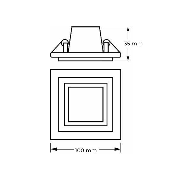 Stakleni LED panel ugradbeni 6W 480 lm IP40