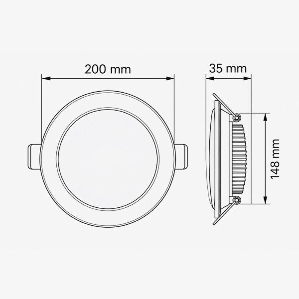 Stakleni ugradbeni okrugli LED panel 18W 1440 lm IP40 Stakleni ugradbeni okrugli LED panel 18W 1440 lm IP40