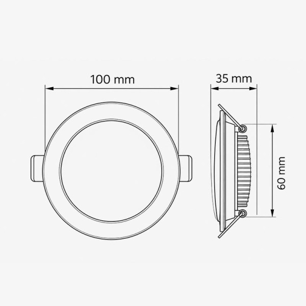 Stakleni ugradbeni okrugli LED panel 6W IP40 Stakleni ugradbeni okrugli LED panel 6W IP40