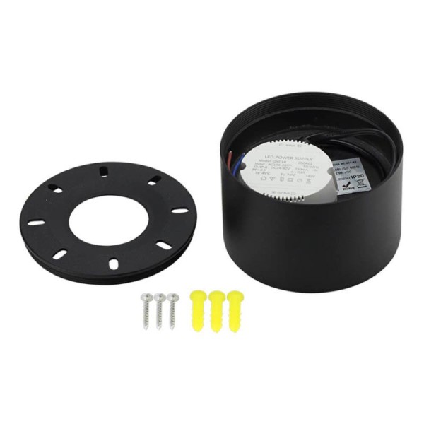 Stropna nadgradna crna LED svjetiljka 10W 800 lm Bridgelux Chip