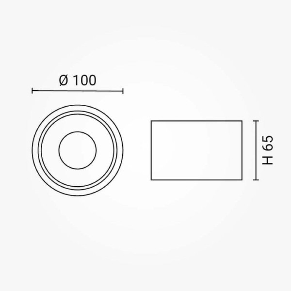 Stropna nadgradna crna LED svjetiljka 10W 800 lm Bridgelux Chip