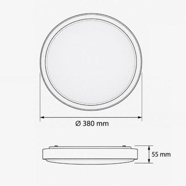 Stropna nadgradna LED svjetiljka / plafonjera 24W 4000K IP54