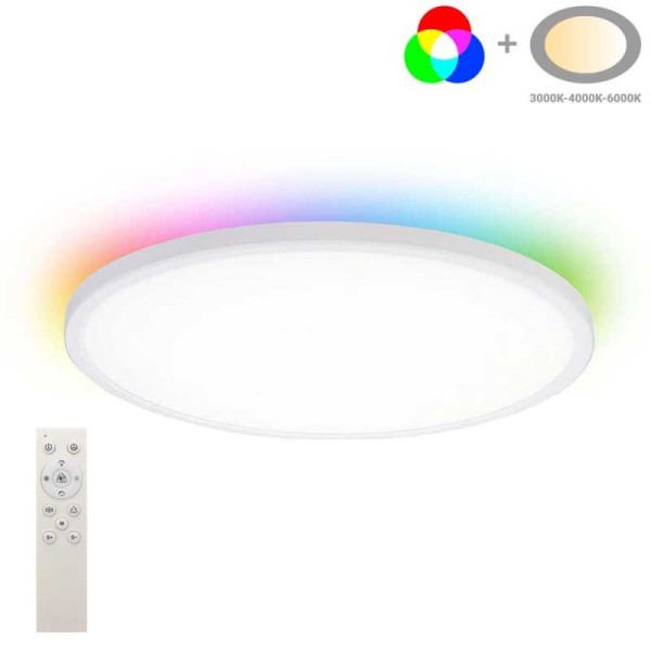Stropna nadgradna svjetiljka 24W 1920 lm RGB+CCT izmjenjiva boja svjetlosti daljinski upravljač Dimabilno