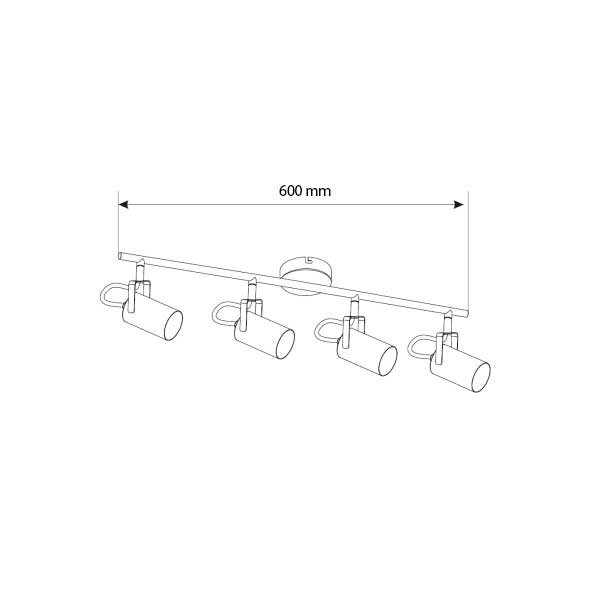 Stropna usmjerena LED svjetiljka 4xGU10 600mm