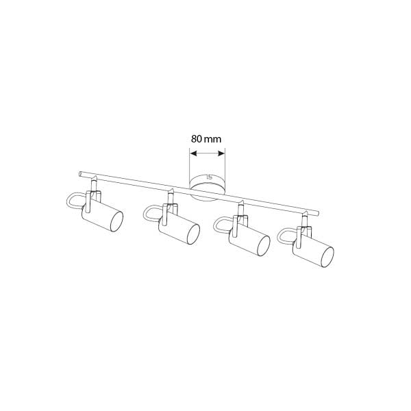 Stropna usmjerena LED svjetiljka 4xGU10 600mm