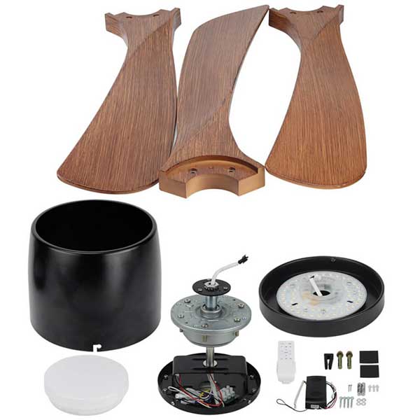 Stropni ventilator mahagonij 18W 1440 lm 3000-4000-6000K s daljinskim upravljačem