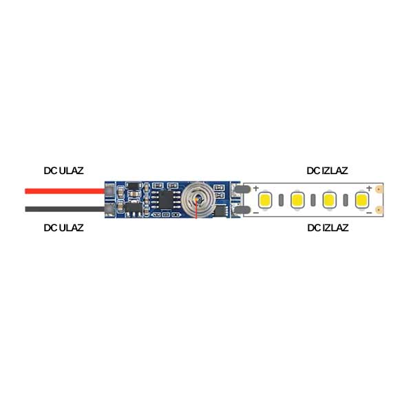 Touch prekidač za ALU profile ON/OFF + dimmer+memorija 12-24V 8A