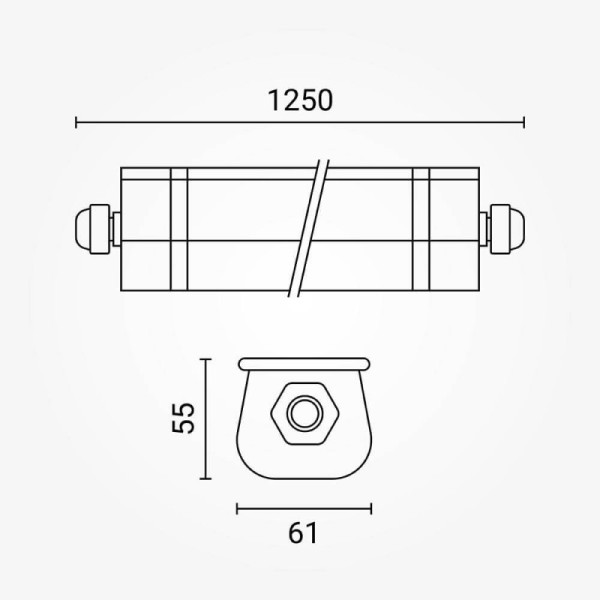 Tri-Proof vodotijesna LED svjetiljka 36W 4320 lm 120 cm IP65 IK08 Serijski poveziva