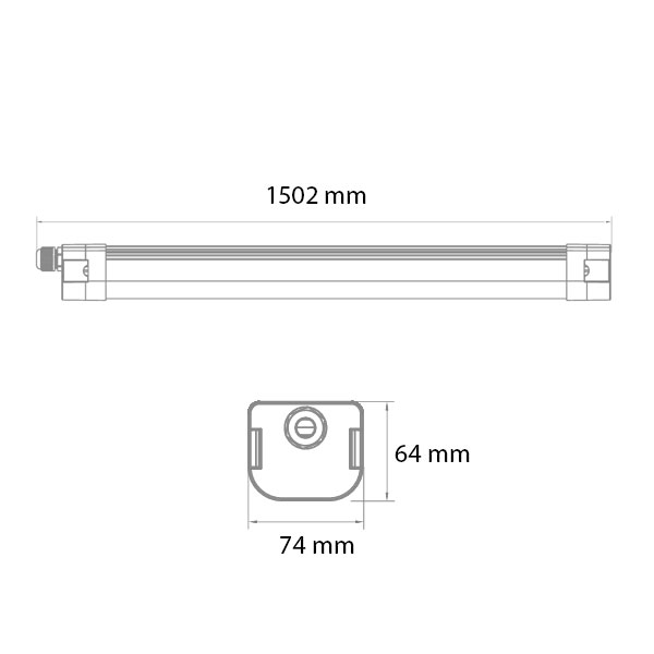 Triproof industrijska vodonepropusna svjetiljka 60W 8400lm serijski poveziva IP65 IK08 1502 cm PF 0.95 CRI >80 Tridonic napajanje