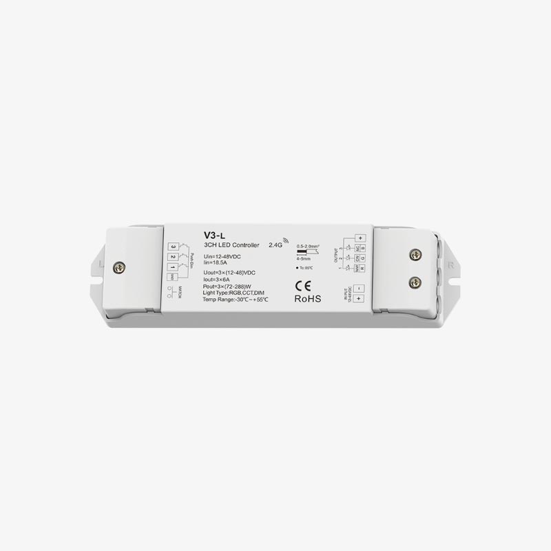 Trokanalni zonski kontroler za jednobojne, RGB i CCT LED trake s funkcijom PUSH-DIM 12-48V DC