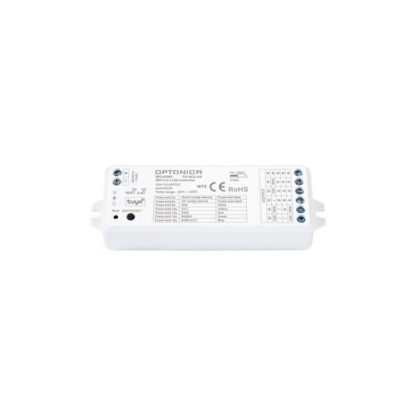 Tuya i RF 5u1 Kontroler 12-24VDC 3A*5CH MAX15A 180W/360W(12/24V)