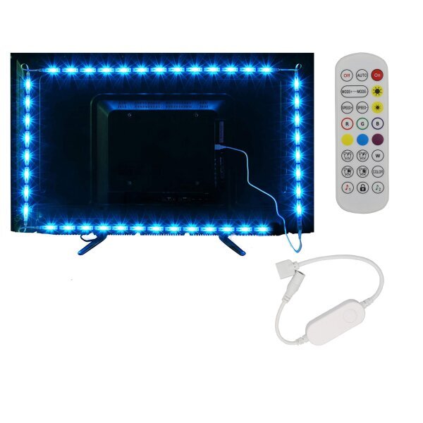 TV LED traka 6W RGB + Warm White SET adapter + WiFi kontroler + daljinski ispravljač DC5V 5050 + 2835 RGB + WH 60 SMD IP20