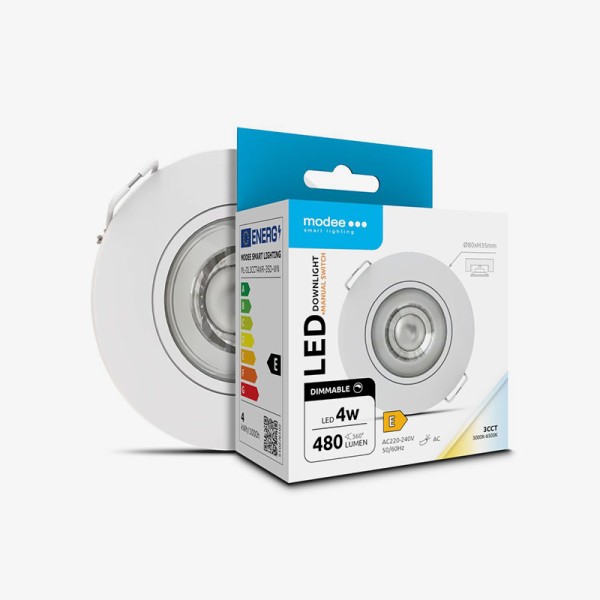Ugradbena dimabilna okrugla svjetiljka Downlight 4W CCT podesiva boja svjetlosti i kuta rasvjete IP44 Ugradbena dimabilna okrugla svjetiljka Downlight 4W CCT podesiva boja svjetlosti i kuta rasvjete IP44