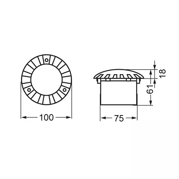 Ugradbena LED svjetiljka 1.2W 75 lm 230V 6500K IP67 Ugradbena LED svjetiljka 1.2W 75 lm 230V 6500K IP67