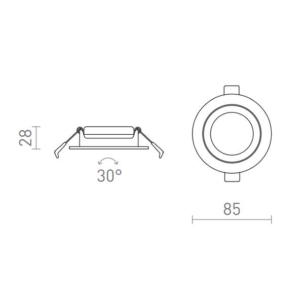 Ugradbena LED svjetiljka 6W 60° 450 lm Ra 90 podasiva boja svjetlosti 2000-3000K dimabilno LED stropna rasvjeta R14236 - iDEAL LED | Led žarulje - LED rasvjeta iDEAL LED | Led žarulje - LED rasvjeta Ugradbena LED svjetiljka 6W 60° 450 lm Ra 90 podasiva boja svjetlosti 2000-3000K dimabilno