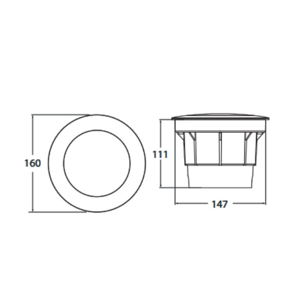 Ugradbena vanjska LED svjetiljka CECI 90 SQ GU10 6W 600LM 220-240V IP67 CCT - izmjenjiva boja svjetlosti