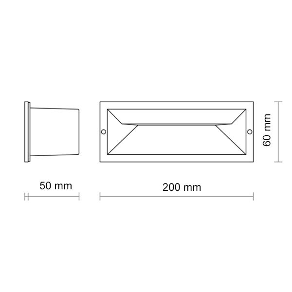 Ugradbena zidna LED svjetiljka 5W 70 lm IP65