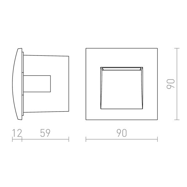 Ugradbena zidna LED svjetiljka GORIQ-S 1.5W 230V 30 lm Ra 80 3000K IP65