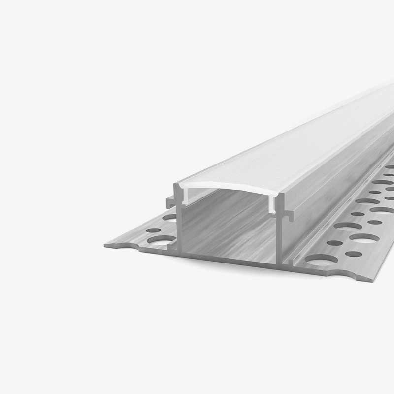 Ugradbeni aluminijski profil za knauf za LED traku opalno bijeli difuzor 2 metra 12.4 x 9 mm x 53 mm