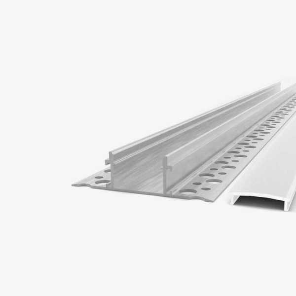 Ugradbeni aluminijski profil za knauf za LED traku opalno bijeli difuzor 2 metra 12.4 x 9 mm x 53 mm Ugradbeni aluminijski profil za knauf za LED traku opalno bijeli difuzor 2 metra 12.4 x 9 mm x 53 mm