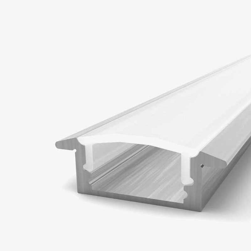 Ugradbeni aluminijski profil za LED traku opalno bijeli difuzor 2 metra 21.5 x 9.8 mm