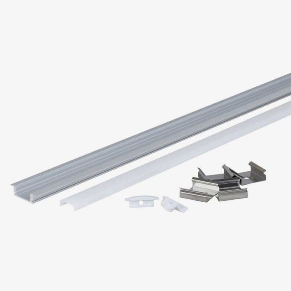 Ugradbeni aluminijski profil za LED traku opalno bijeli difuzor 2 metra 24.7x12.4x7mm