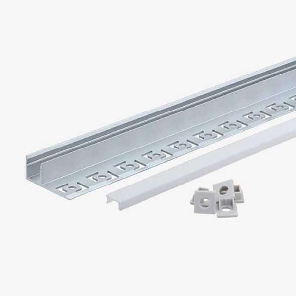 Ugradbeni aluminijski profil za LED traku opalno bijeli difuzor 2 metra 34.8x12.8x15.0 mm