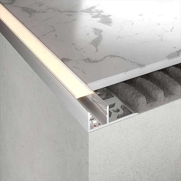Ugradbeni aluminijski profil za LED traku opalno bijeli difuzor 2 metra 34.8x12.8x15.0 mm