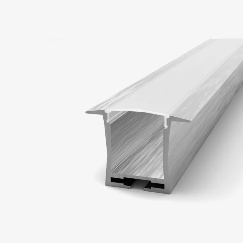 Ugradbeni aluminijski profil za LED traku opalno bijeli difuzor 2 metra  36x23x27 mm