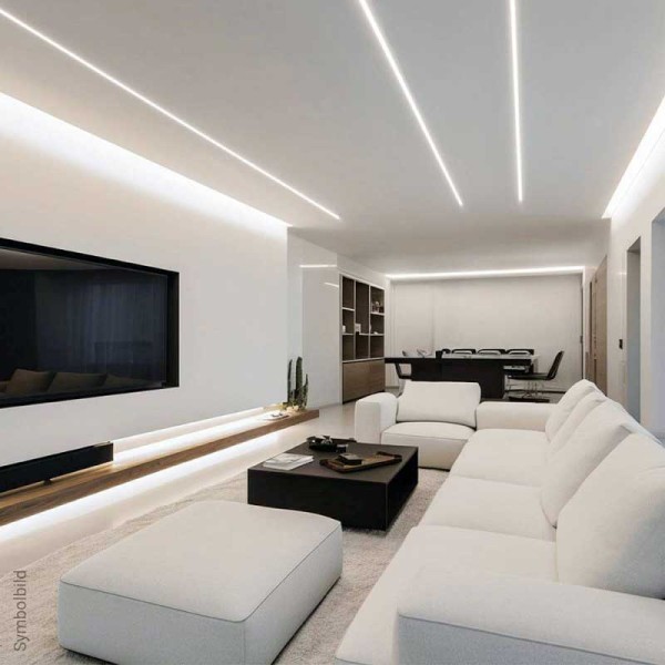 Ugradbeni aluminijski profil za LED traku opalno bijeli difuzor 2 metra 54.6x12.4x14.8