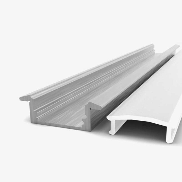 Ugradbeni aluminijski profil za LED traku opalno bijeli difuzor 22.00 x 15.00 x 6.0 mm Ugradbeni aluminijski profil za LED traku opalno bijeli difuzor 22.00 x 15.00 x 6.0 mm