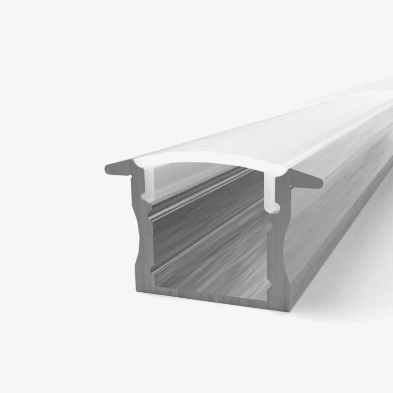 Ugradbeni aluminijski profil za LED traku opalno bijeli difuzor 24.00 x 17.20 x 14.20 mm
