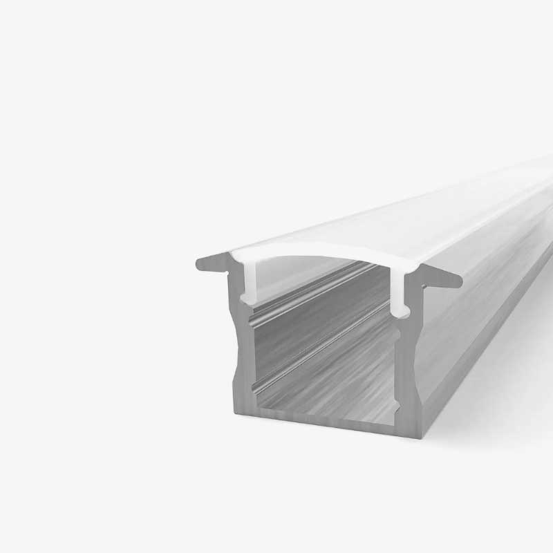 Ugradbeni aluminijski profil za LED traku opalno bijeli difuzor  24.50 x 17.00 x 14.70 mm