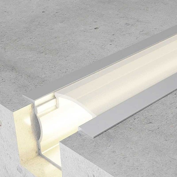 Ugradbeni aluminijski profil za LED traku opalno bijeli difuzor 24.60 x 17.10 x 14.30 mm