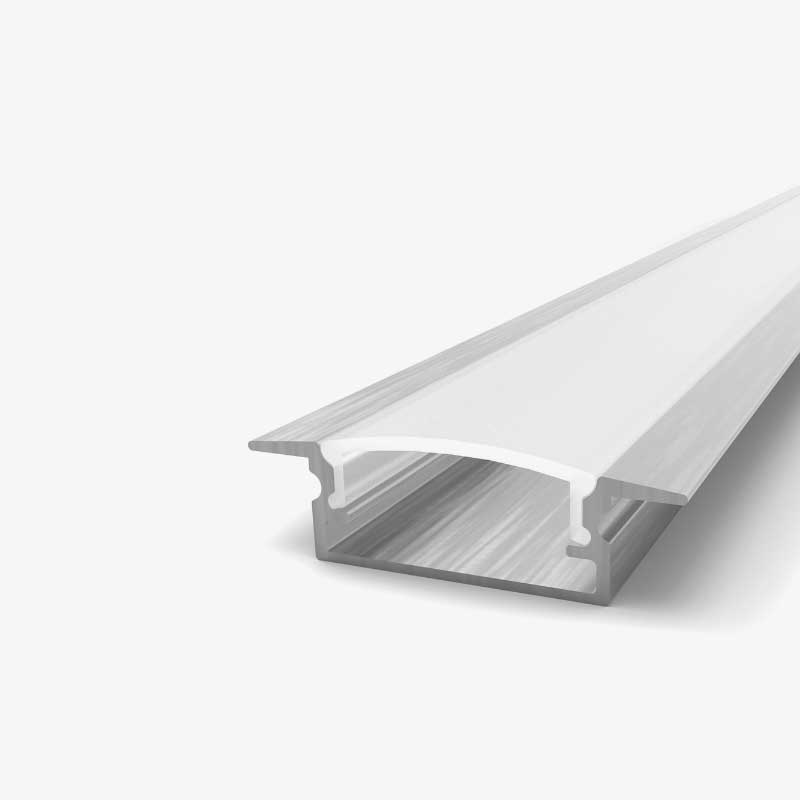 Ugradbeni aluminijski profil za LED traku opalno bijeli difuzor 24.80 x 17.20 x 7.0 mm