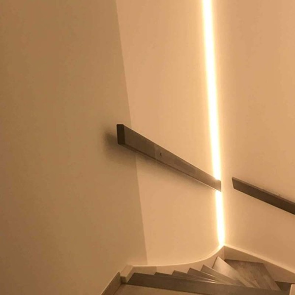 Ugradbeni aluminijski profil za LED traku unutarnji kut knauf/suhozid opalno bijeli difuzor 2 metra 46 x 24.90 mm
