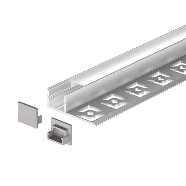 Ugradbeni aluminijski profil za stepenice za LED traku opalno bijeli difuzor 2 metra 33.00 x 12.50 x 12.30 mm