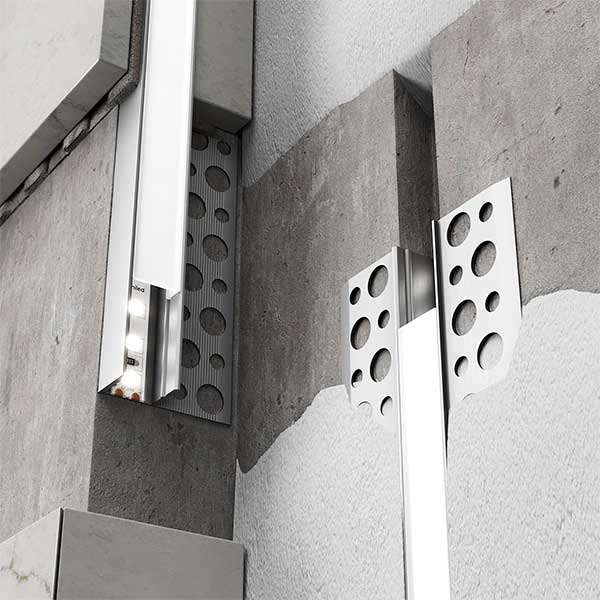 Ugradbeni aluminijski profil za stepenice za LED traku opalno bijeli difuzor 2 metra 33.00 x 12.50 x 12.30 mm