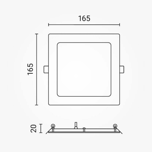 Ugradbeni četvrtasti LED panel 12W IP20